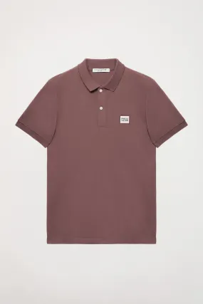 Polo orgánico de manga corta malva Neutrals con logo