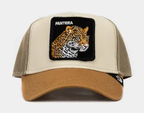 Premium Pantera Trucker Mens Hat (Khaki/Yellow)