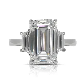 SEDA 6 CARAT EMERALD CUT E COLOR VS1 CLARITY DIAMOND ENGAGEMENT RING PLATINUM GIA CERTIFIED 5 CT E VS1 BY MIKE NEKTA