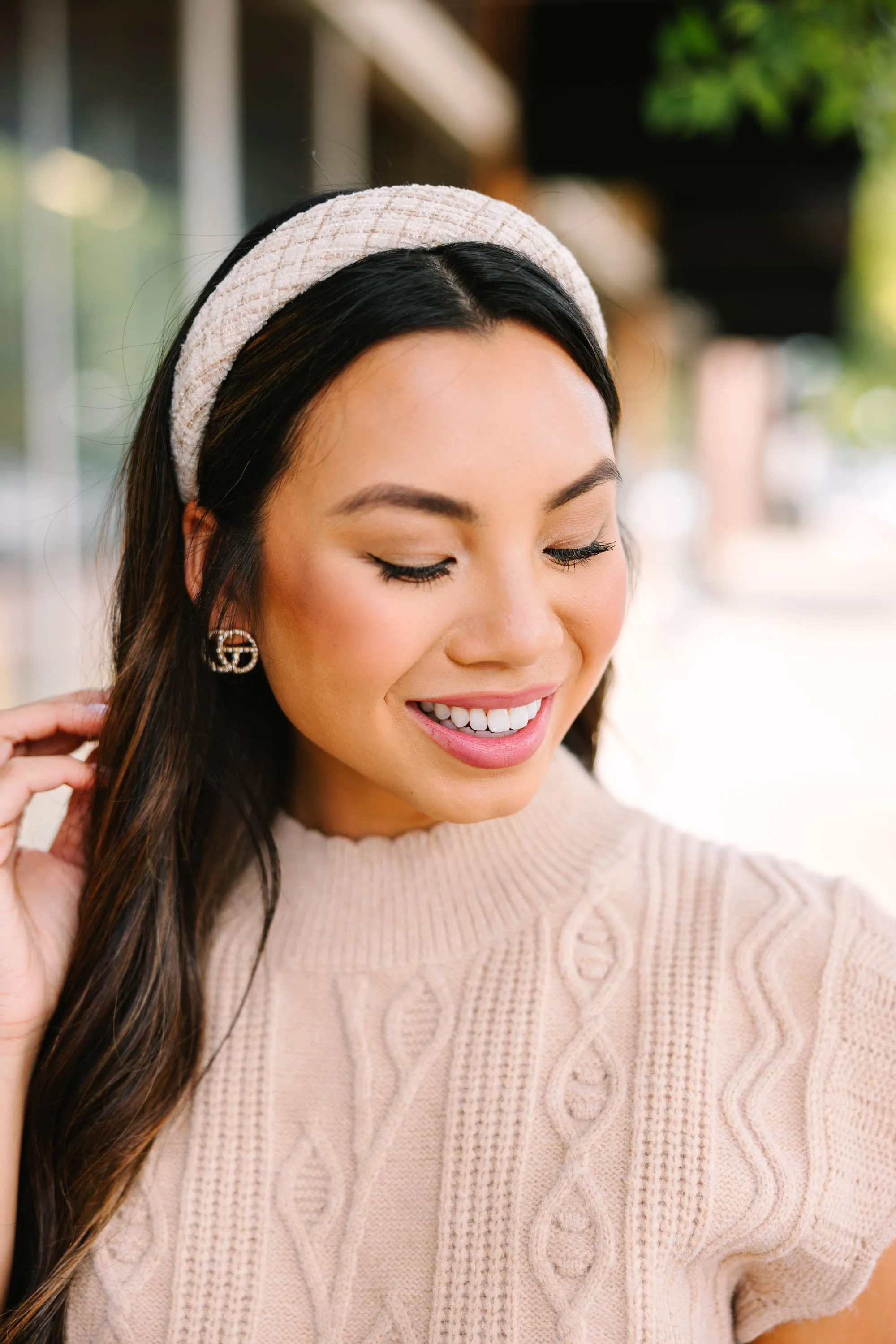 Something More White Tweed Headband