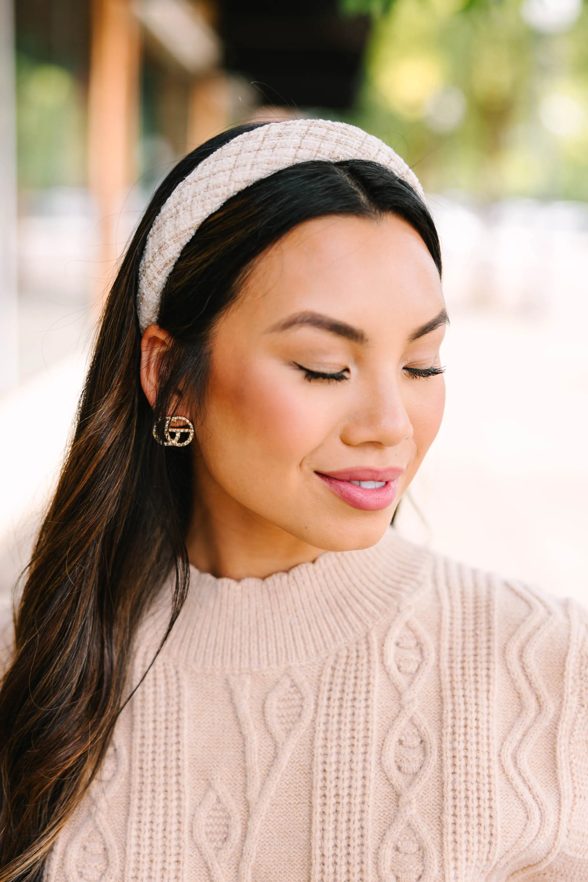 Something More White Tweed Headband