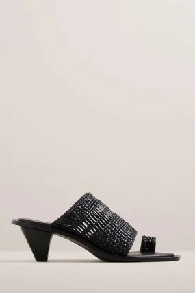 THE PENNI HEELED SANDAL-BLACK