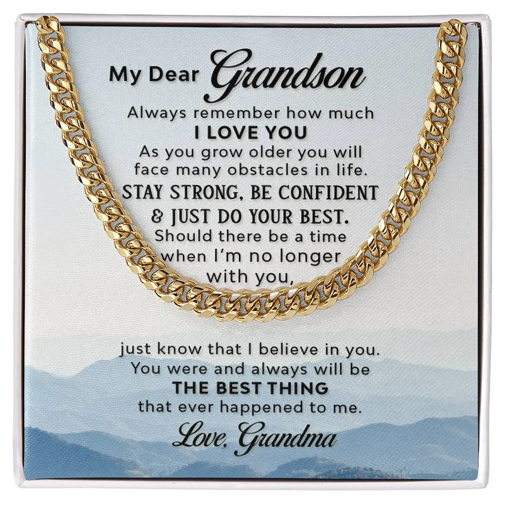 To My Grandson Necklace from Grandma, Always Remember Grandson Necklace