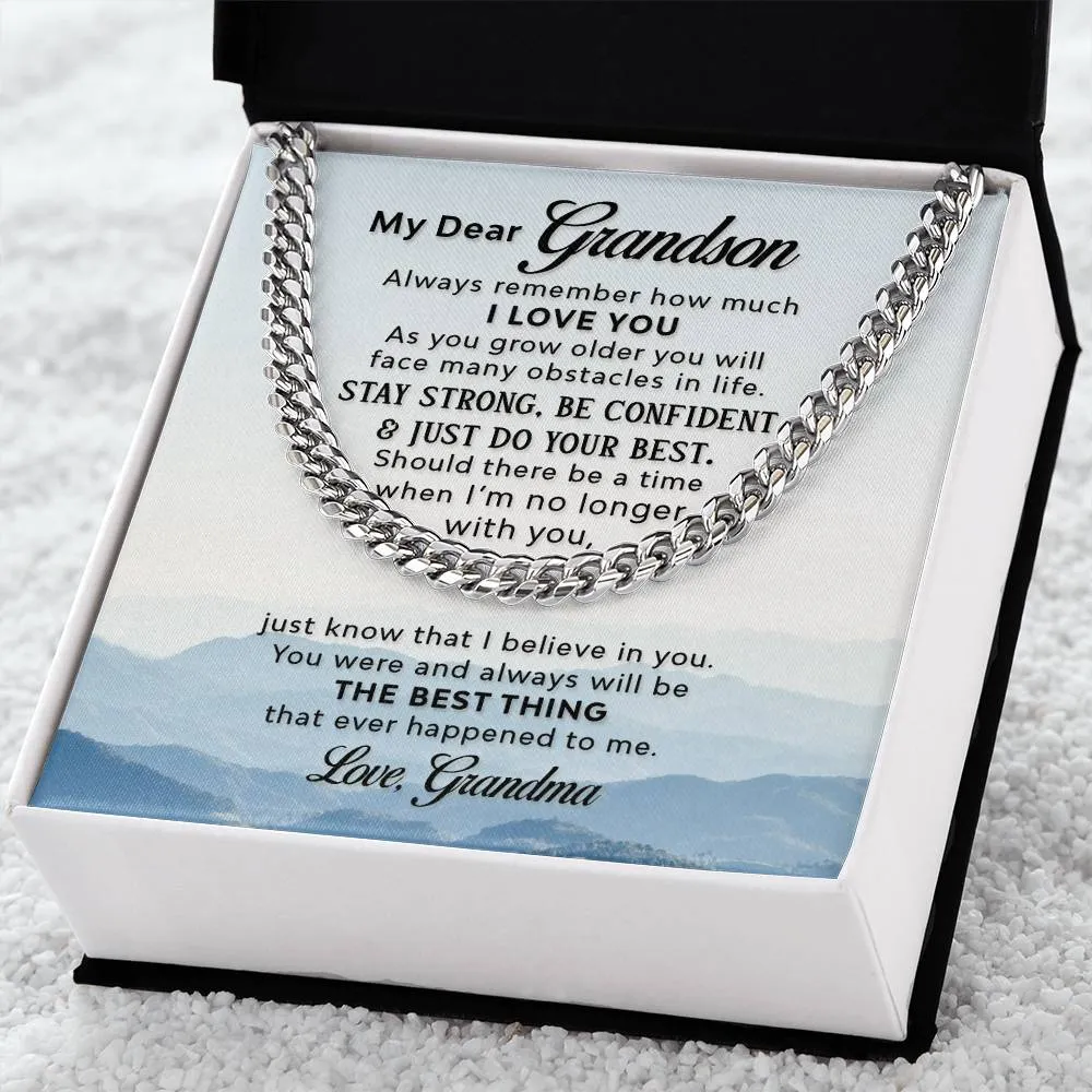 To My Grandson Necklace from Grandma, Always Remember Grandson Necklace