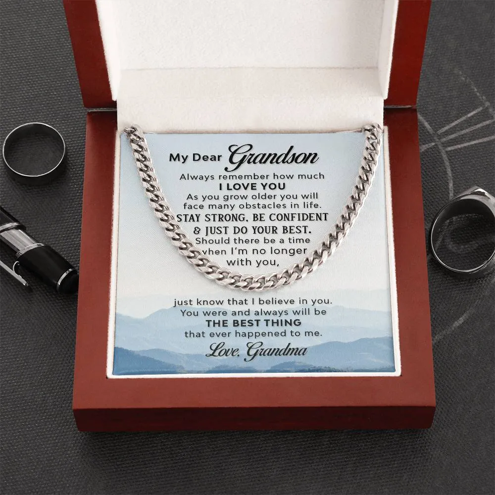 To My Grandson Necklace from Grandma, Always Remember Grandson Necklace