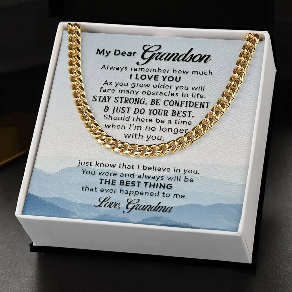 To My Grandson Necklace from Grandma, Always Remember Grandson Necklace