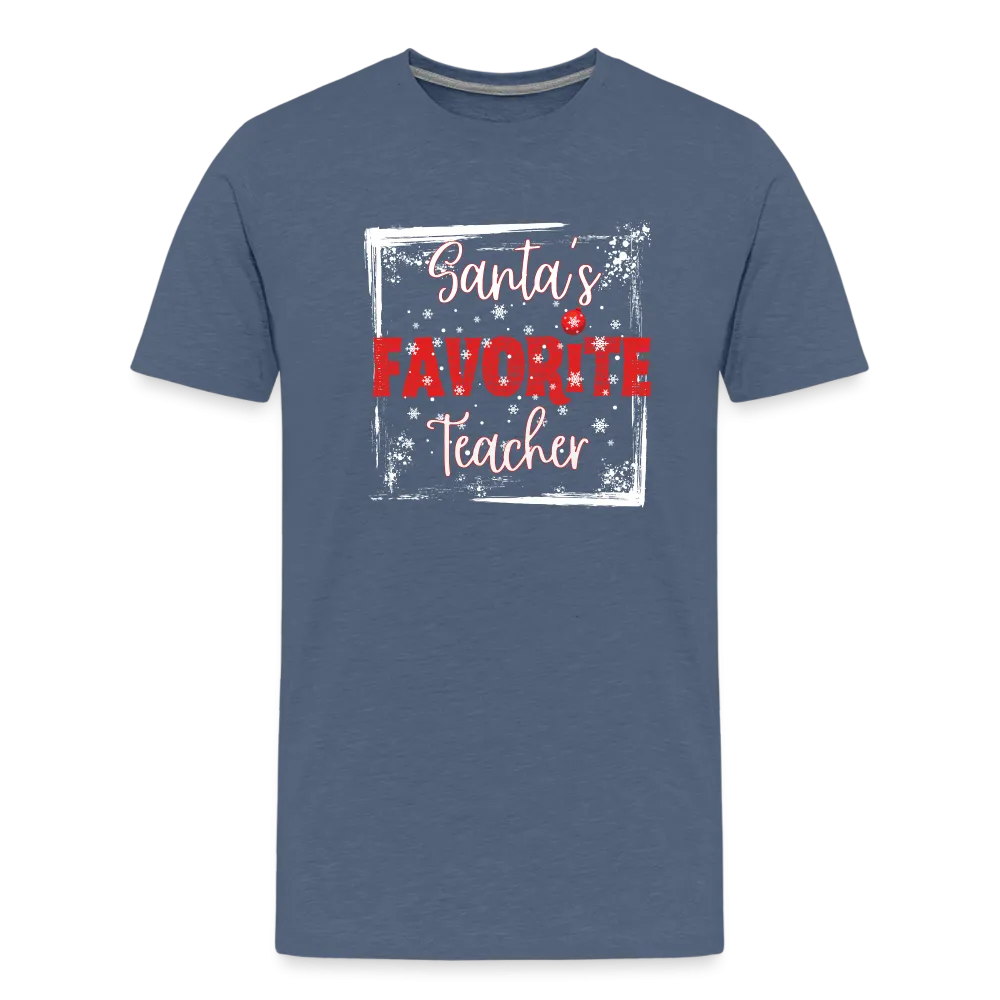 Top of the Nice List: Men's 'Santa's Favorite Teacher' Premium Tee