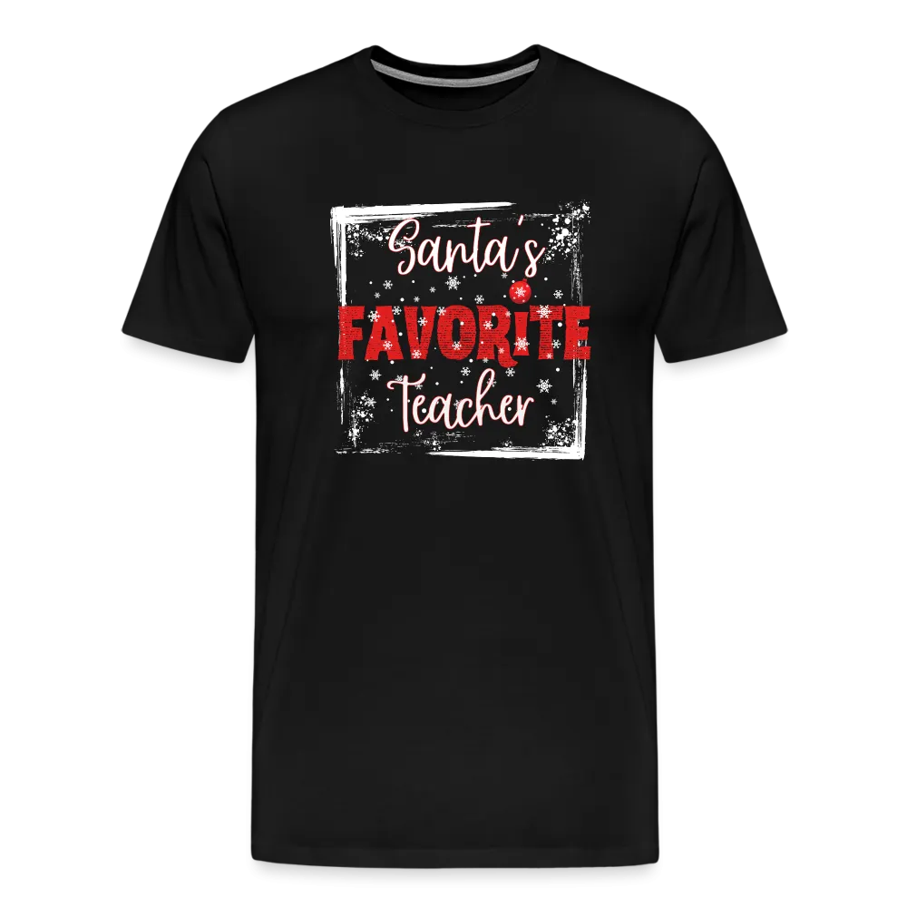 Top of the Nice List: Men's 'Santa's Favorite Teacher' Premium Tee