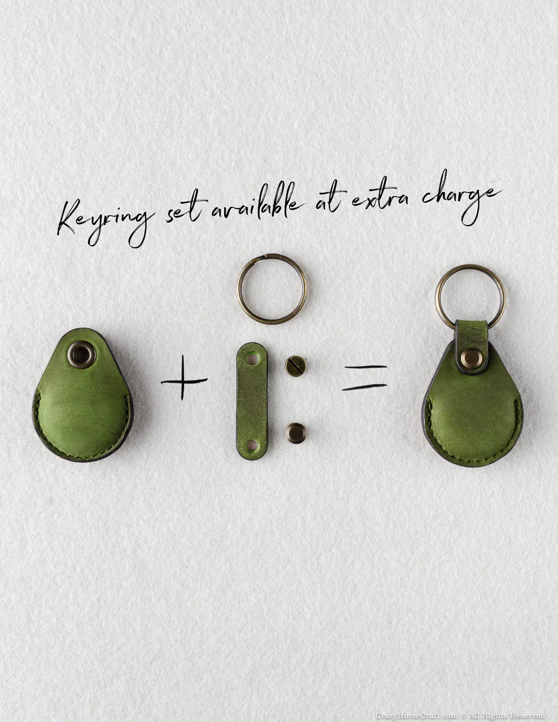 Veg-Tanned Leather AirTag Holder / Case / Key Tag | Alpine Green