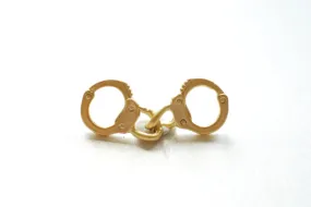 Vermeil Matte Gold Handcuffs, 18k gold plated over Sterling Silver, handcuff charm, handcuffs, Wholesale Vermeil Charms, Vermeil Supplies