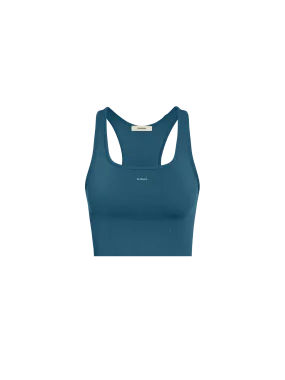 Women's Plant-Stretch Compressive Sports Bra—storm blue